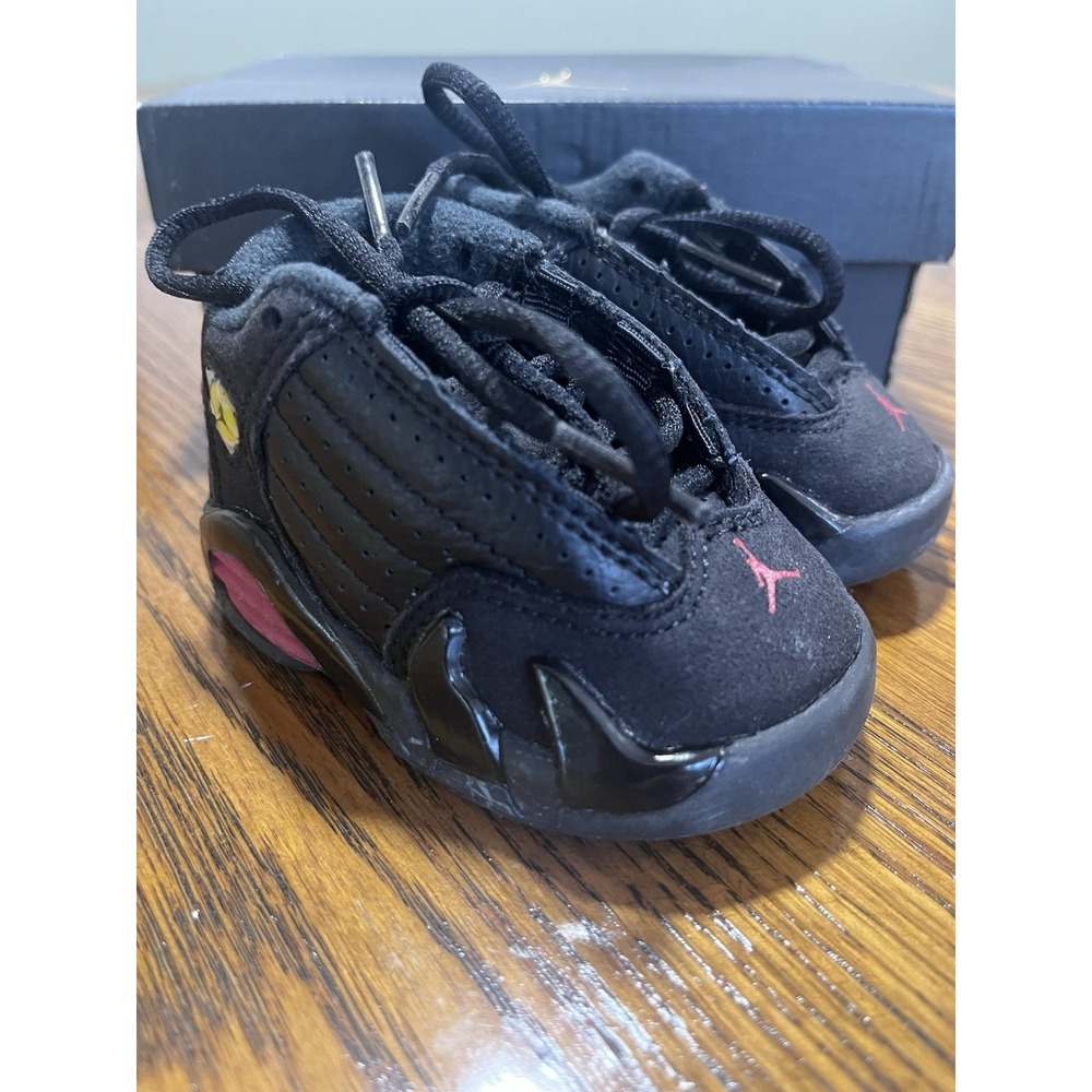 Jordan Retro 14 Last Shot Black Red Toddler Size 2C With Box
